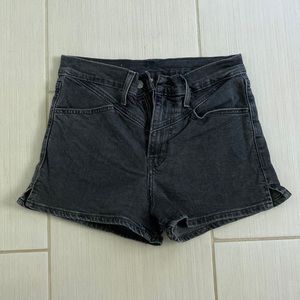 Levi’s black high waisted denim shorts